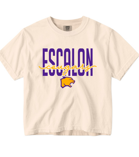 Escalon Cougars - Cursive - Cream Apparel - MULTIPLE APPAREL STYLES