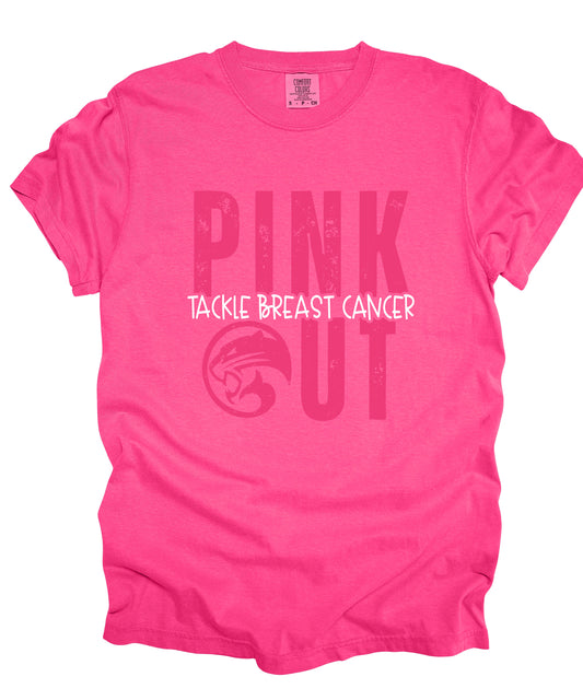 PINK OUT - TACKLE BREAST CANCER - NEON PINK SHIRT