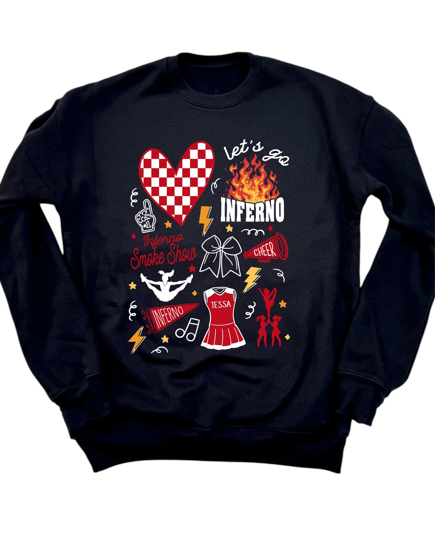 Inferno Cheer Doodle - CUSTOMIZABLE - Multiple Styles