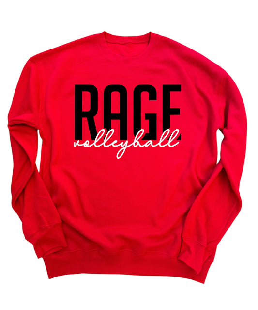 RAGE VOLLEYBALL - CURSIVE- RED APPAREL  - MULTIPLE STYLES